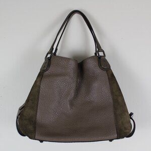Coach Edie Greenish-brown Leather and Suede Shoulder Bag (Style #57647)